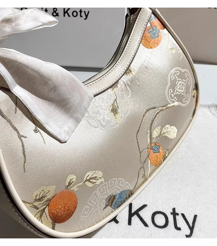 

Модная сумка-багет с вышивкой, большая вместительная текстурированная женская сумка через плечо, высококачественная повседневная сумка для женщин