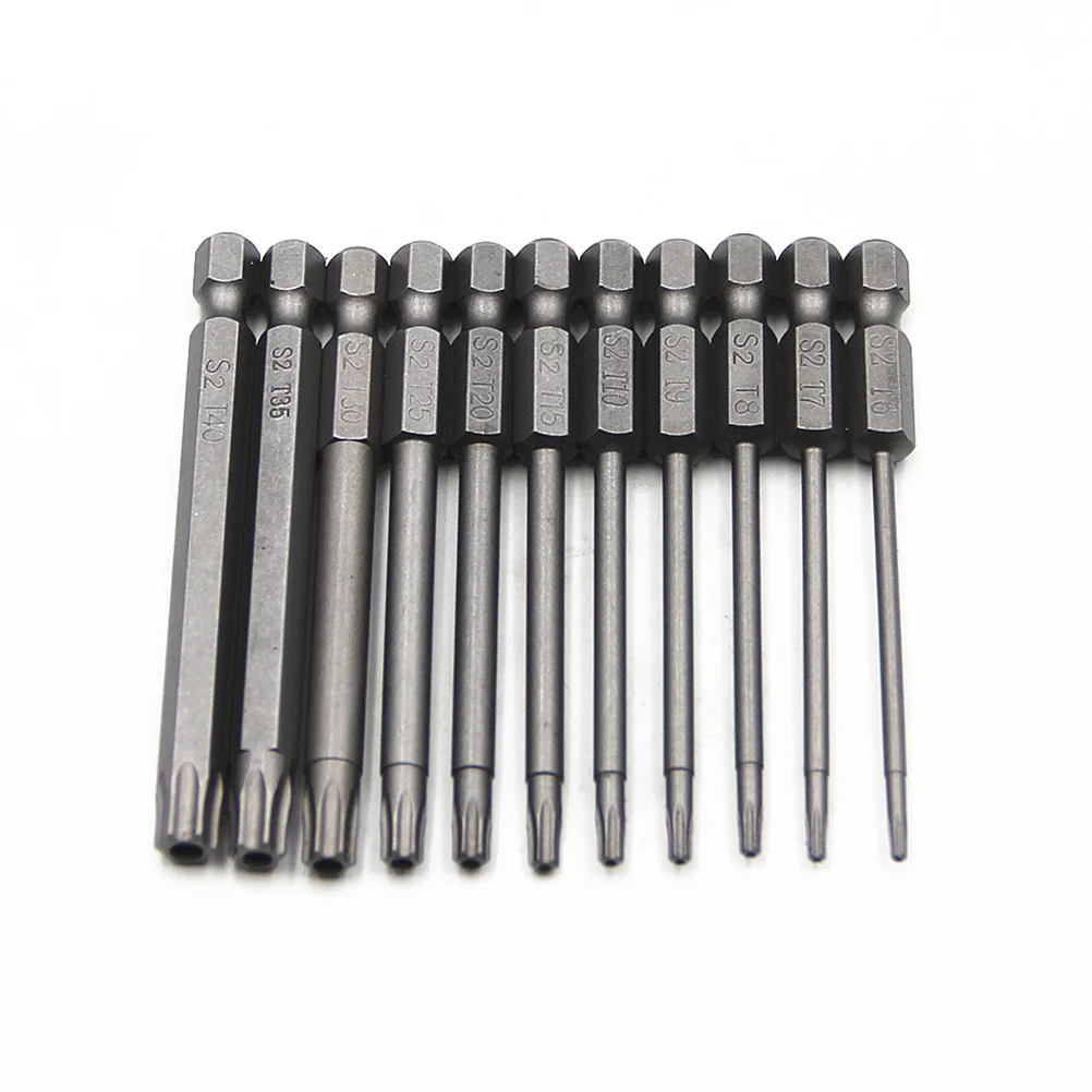 Kit de brocas de chave de fenda magnética, 11 peças, 75mm, pontas de aço s2 estendidas para furadeira, manuseio de precisão, cabeça de lote