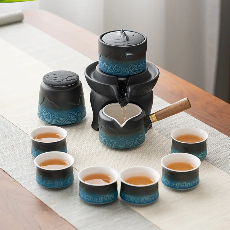 

Shanhai View Lazy People Automatic Tea Set Office Reception Kung Fu Tea Set Creative Tea Funnel Tea Making Pot Ceramic Tea Maker