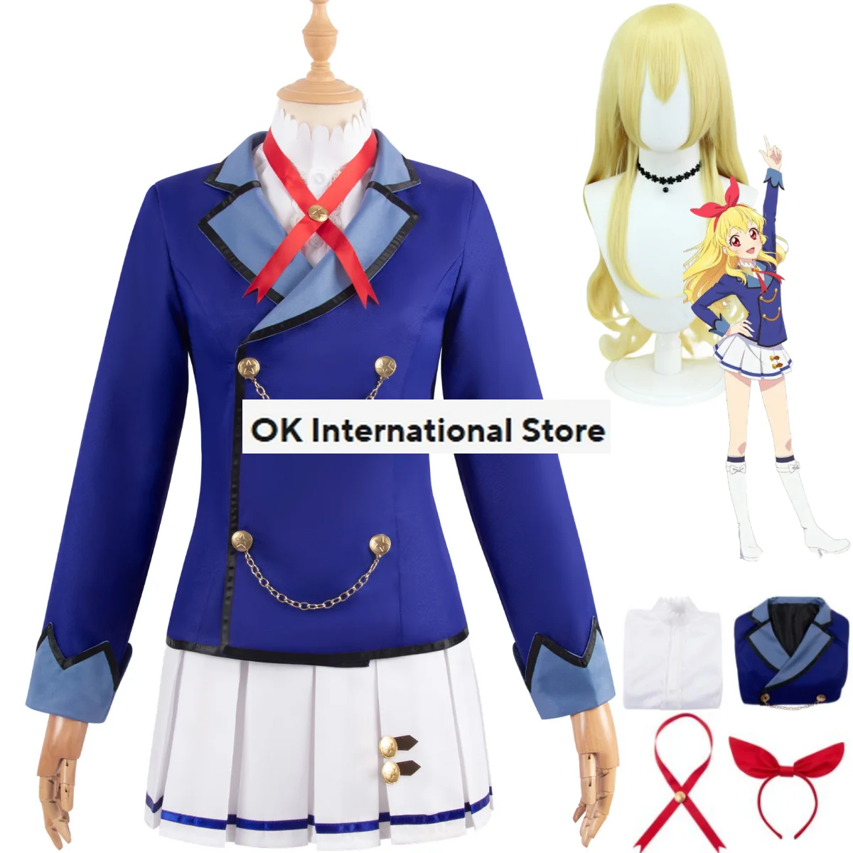 Anime Aikatsu Hoshimiya Ichigo Nijino Yume Nanakura Koharu Cosplay Costume Sakuraba Rola S4 School Uniforms Wig Woman Sexy Suit