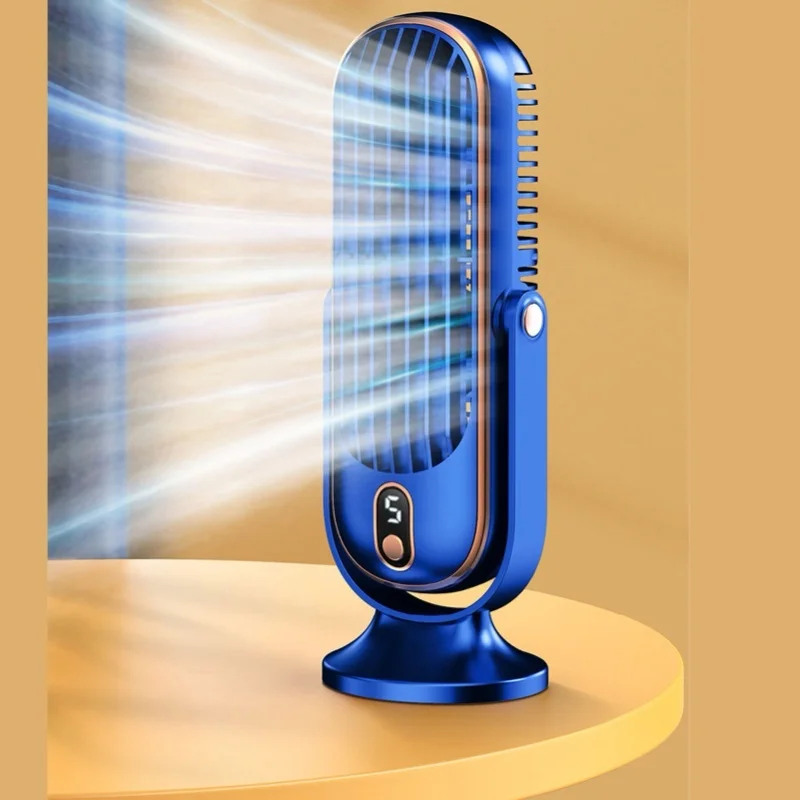 Quiet 5 Speeds Desktop Tower Fan 1200mAh USB Oscillating Desk Fan For Home Car Office