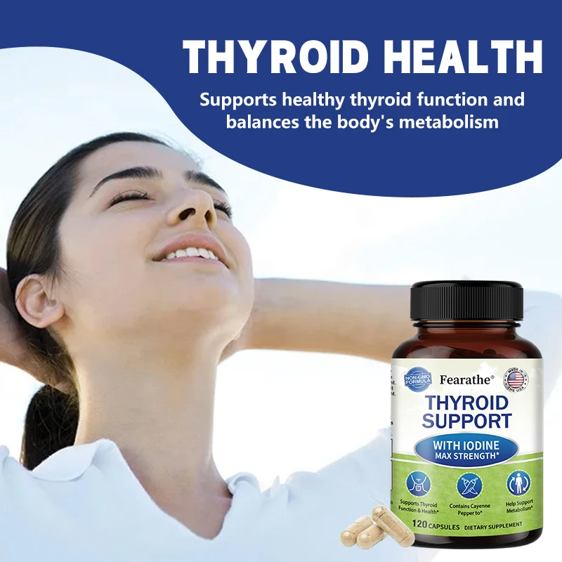 Thyroid Support Supplement - Metabolism, Energy & Focus - Vegetarian & Non-GMO - Vitamin B12, Zinc, Selenium, Copper, Magnesium