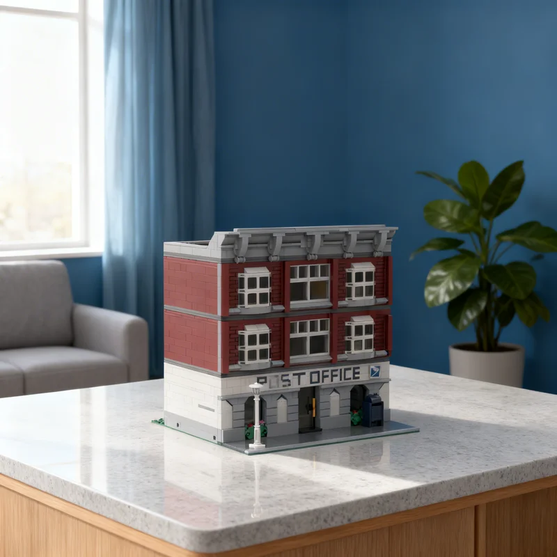 

2361PCS MOC Street View Post Office Modular Building Model Custom Building Blocks Architecture DIY Assembly Display Gift Set Set