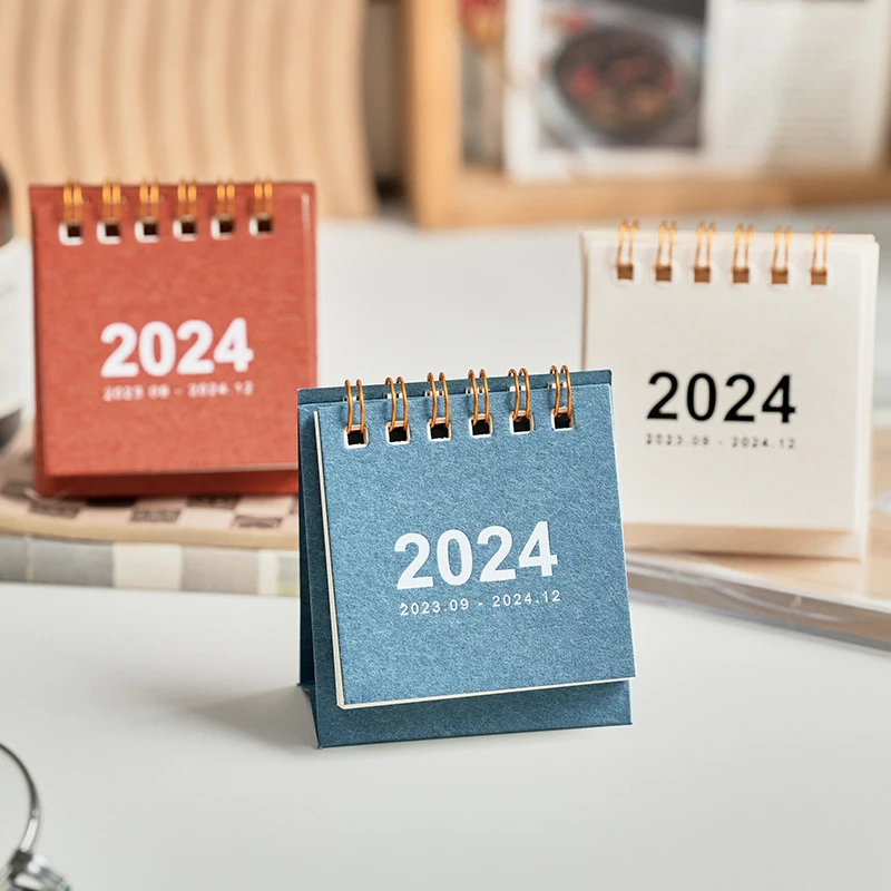 2024 Mini Calendar Minimalist Calendar Desktop Decoration Student Office Supplies For Planning Organizing Daily Schedule