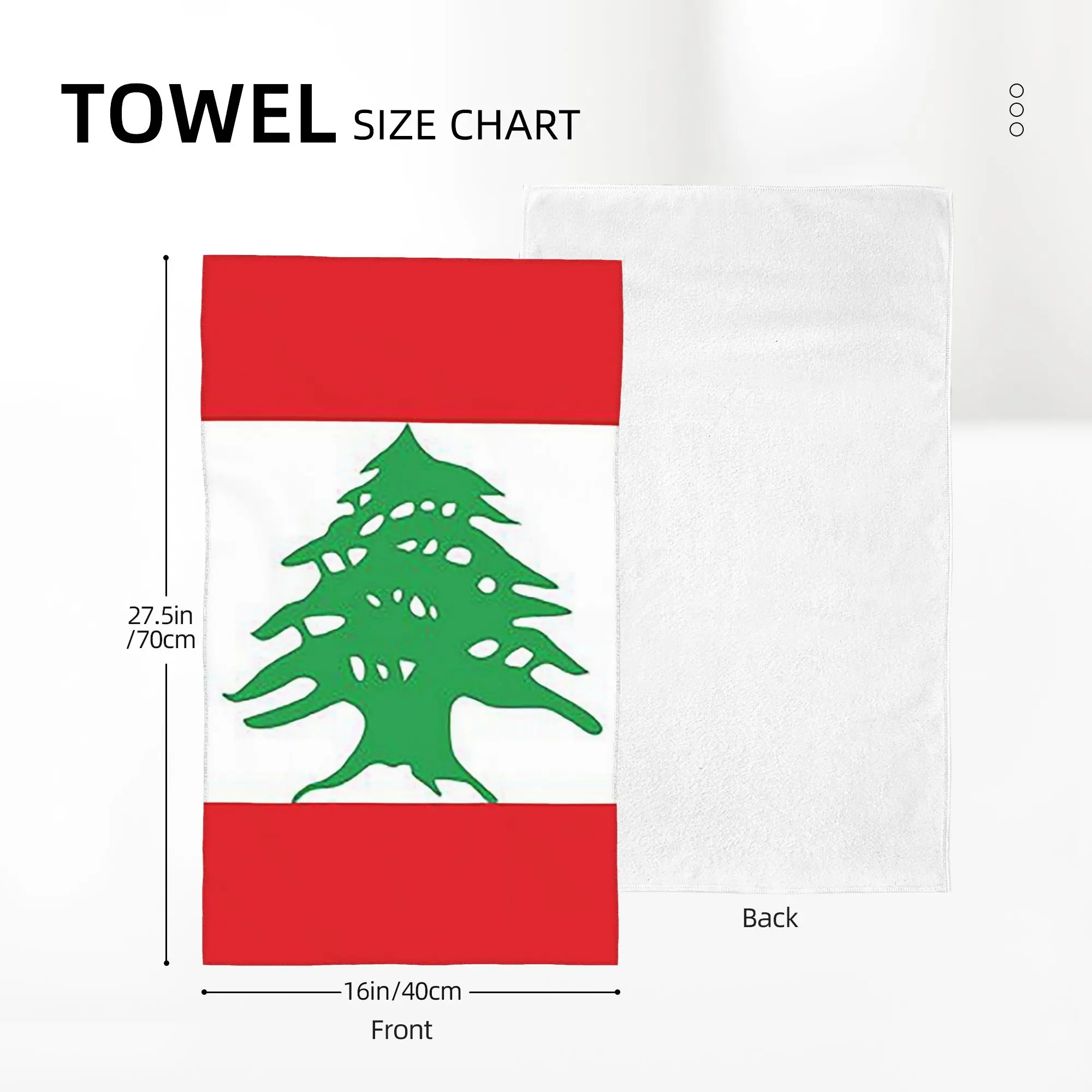 Custom Flag of Lebanon Soft Face Towel Quick Dry Pool Bath Cotton Towels Absorbent Quick