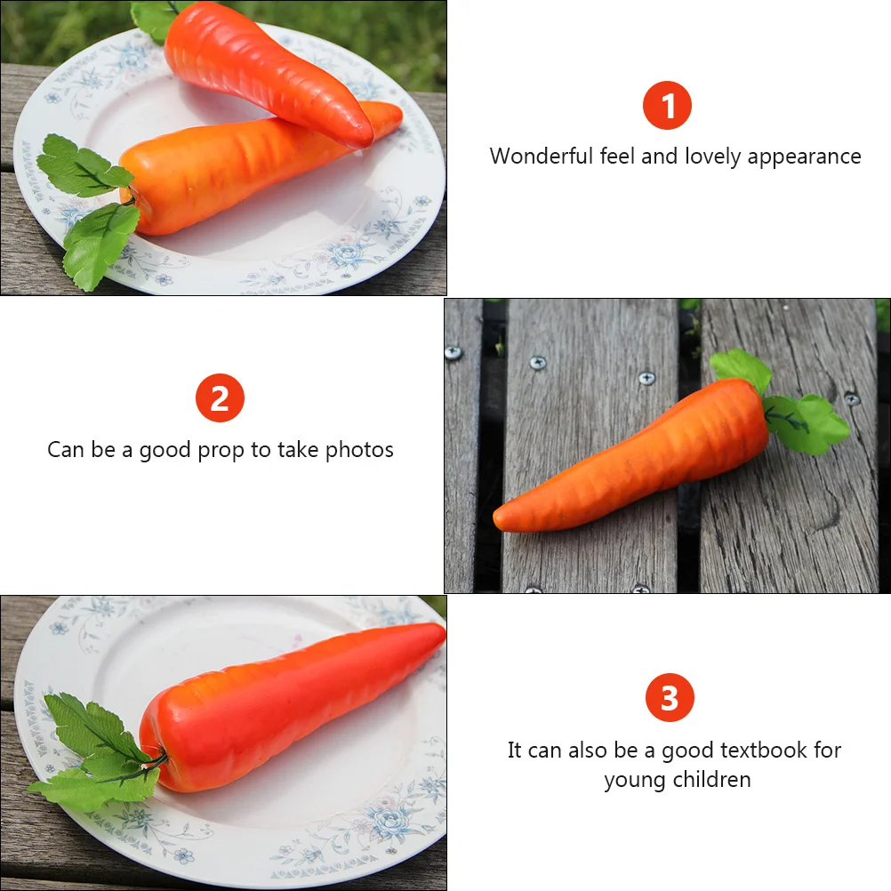 

12pcs Artificial Carrot Decor Simulation Vegetable Ornament For Home Decoration Photography Props Kids Education Fake Carrot