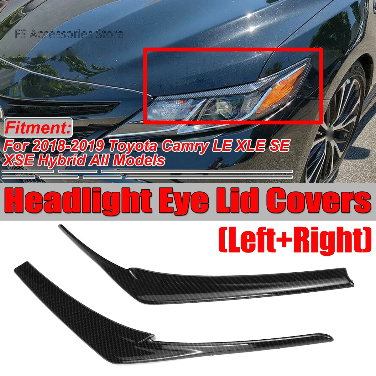 

Автомобильная фара, веко, фара, наклейка для бровей, полоса, накладка, наклейки для Toyota Camry 2018 2019 2020 2021 2022 2023