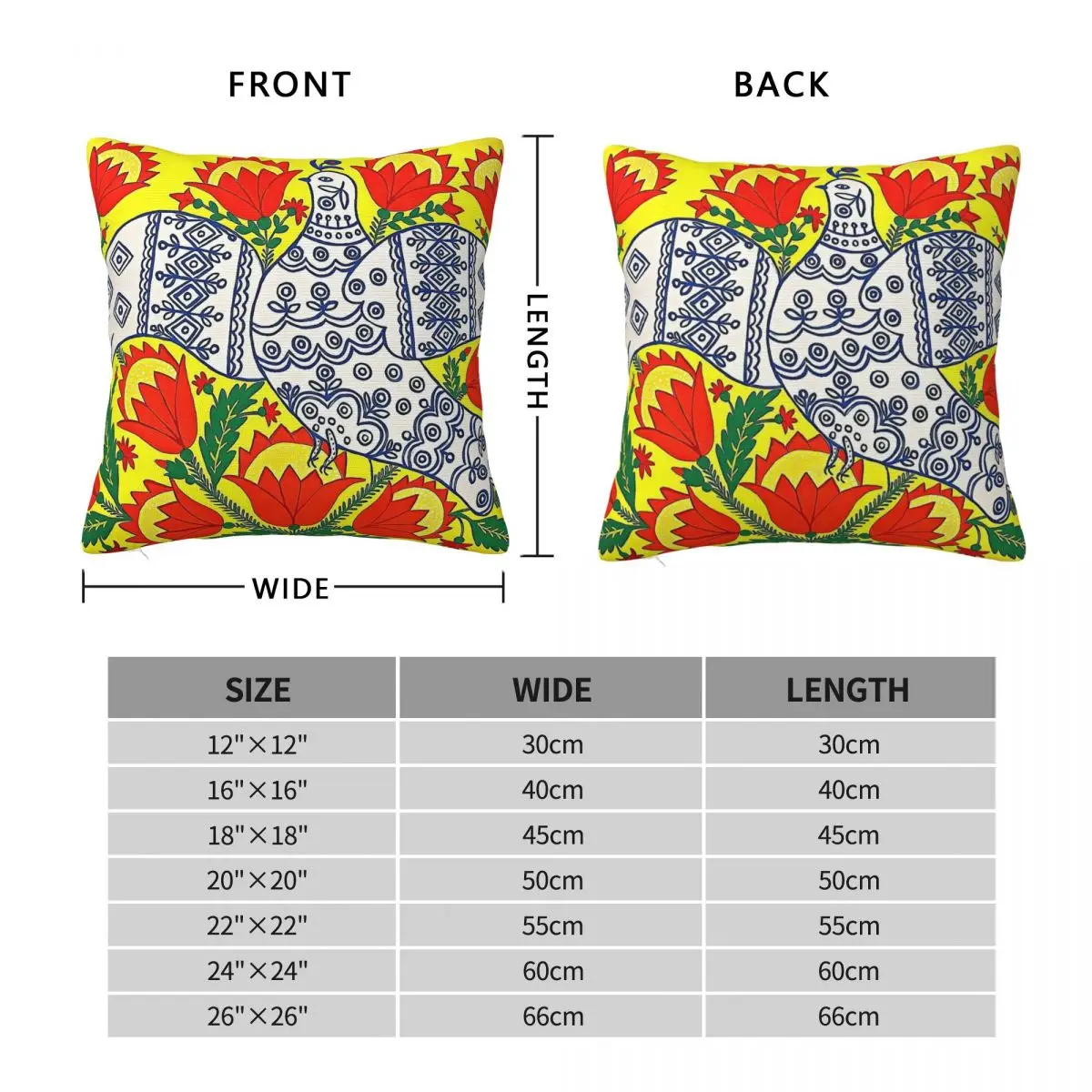 Maria Prymachenko Dove Of Peace Square Pillowcase Polyester Linen Velvet Printed Zip Decor Throw Pillow Case Sofa Seater