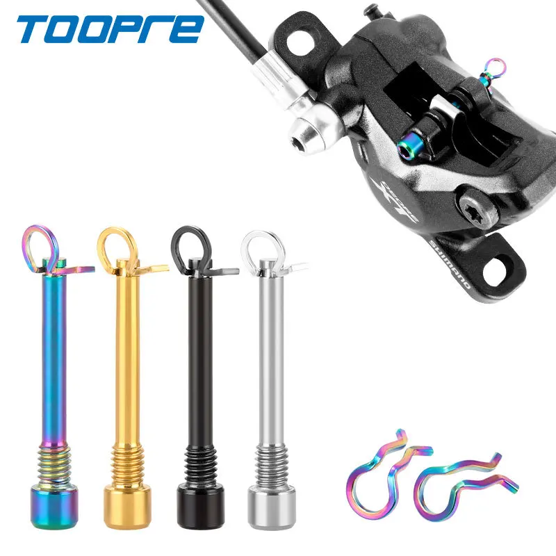 

Bicycle Hydraulic Disc Brake Pad Bolts M4 Titanium Alloy Fixing Pin Inserts Caliper Hexagon Screws Retainer Pin With Circli