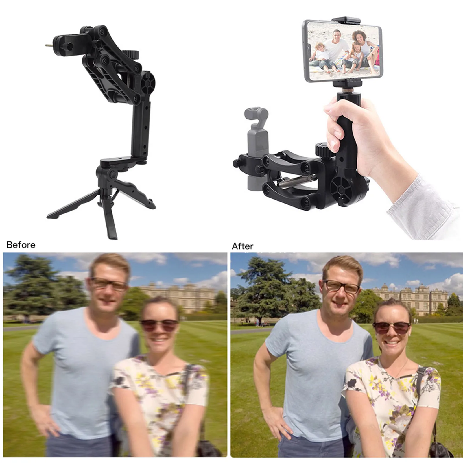 ABS Multi-function  Damping Handheld 4th Axis tabilizer Handle Grip Accessories for Osmo Mobile 3 4th Axis Stabilizer