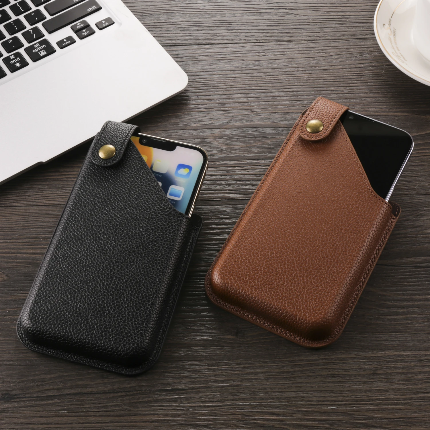 Cow Leather Mobile Phone Holster Pouch Belt Clip Case For iPhone 15 14 Pro Samsung Galaxy Xiaomi Redmi Note Men Waist Bag Holder