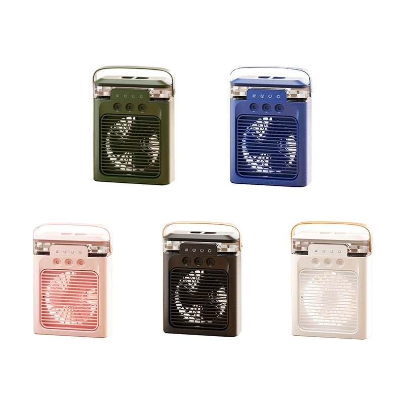 

Desk Air Cooler Fan USB Portable Fan With Colors LED Light Modes For Desk Nightstand Coffee Table-D