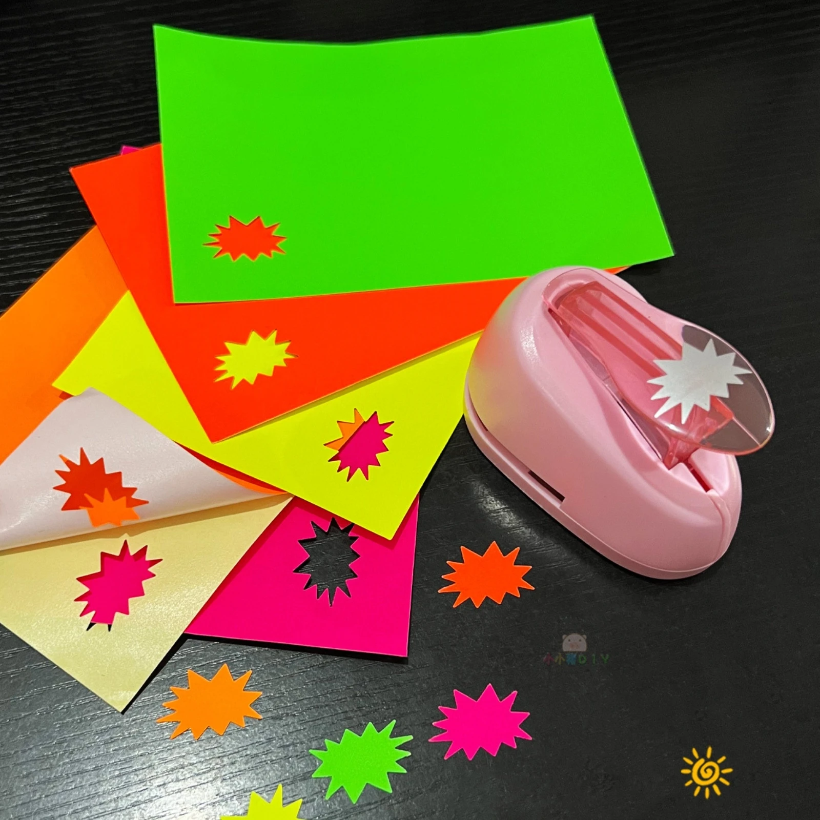 Starburst Paper Punch Scrapbooking Starburst Punch Craft Tool Pink Easy to Use