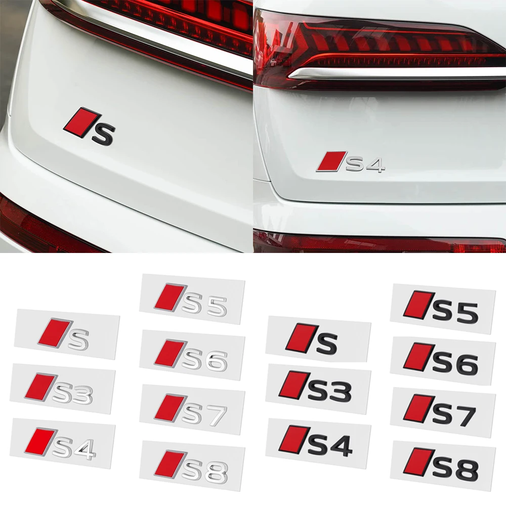 

S3 S4 S5 S6 S7 S8 Logo Original Plastic Sticker Car Trunk Decoration Decal Accessories For Audi A4 B8 A3 8P A6 C7 8V B6 B7 B9 Q5