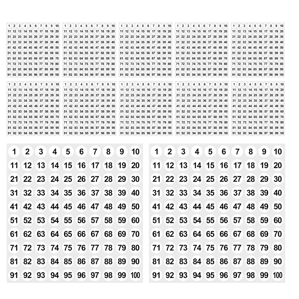 

2500Pcs Small Number Stickers 1-100 Consecutively Numbered Round Labels Easy Peel Off Waterproof Coated Paper for Office School