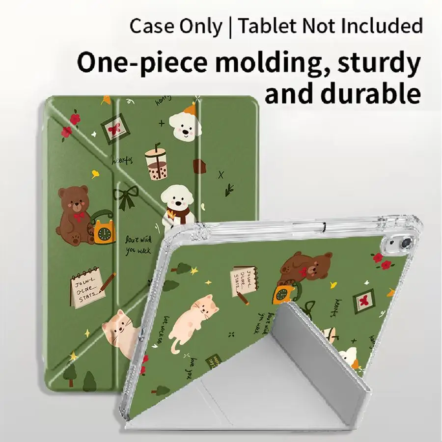 capa-suporte-green-forest-doodle-para-ipad-air-4-5-m3-m2-m4-11-polegadas-mini-6-7-11ª-10ª-9ª-8ª-7ª-129-polegadas-pro-2025