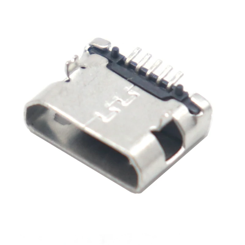 【30-10PCS】MICRO USB base 5P add solder joint socket DIP pin fixed 5 pin patch MK5P without roll edge