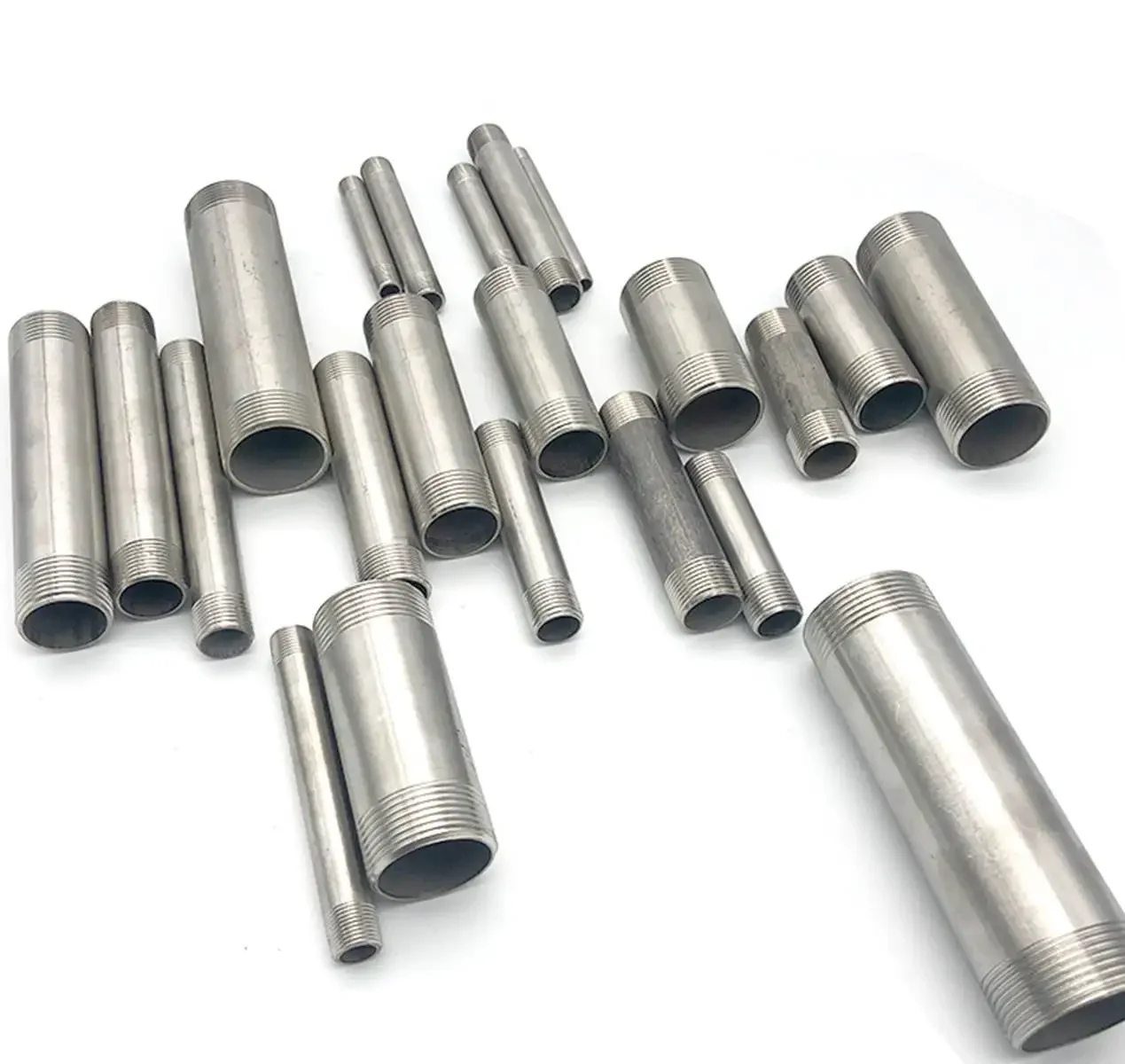 

Length 150/200/250mm Thread 3/4" 1" 1-1/4" BSP Equal Male 304 Stainless Steel Straight Pipe Fitting Connector Adapter