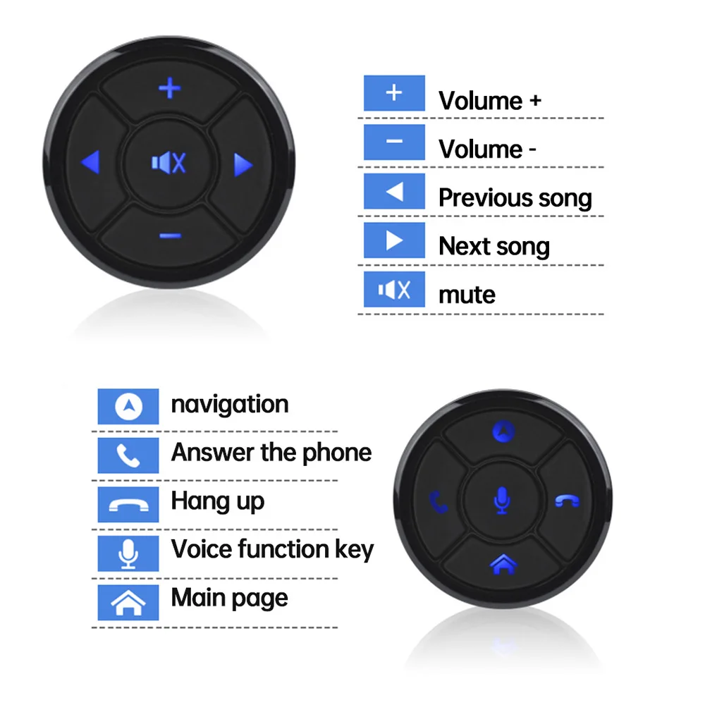 10 Keys Wireless Bluetooth-compatible Wheel Control Android Universal for DVD GPS Multimedia Radio Remote Control Buttons