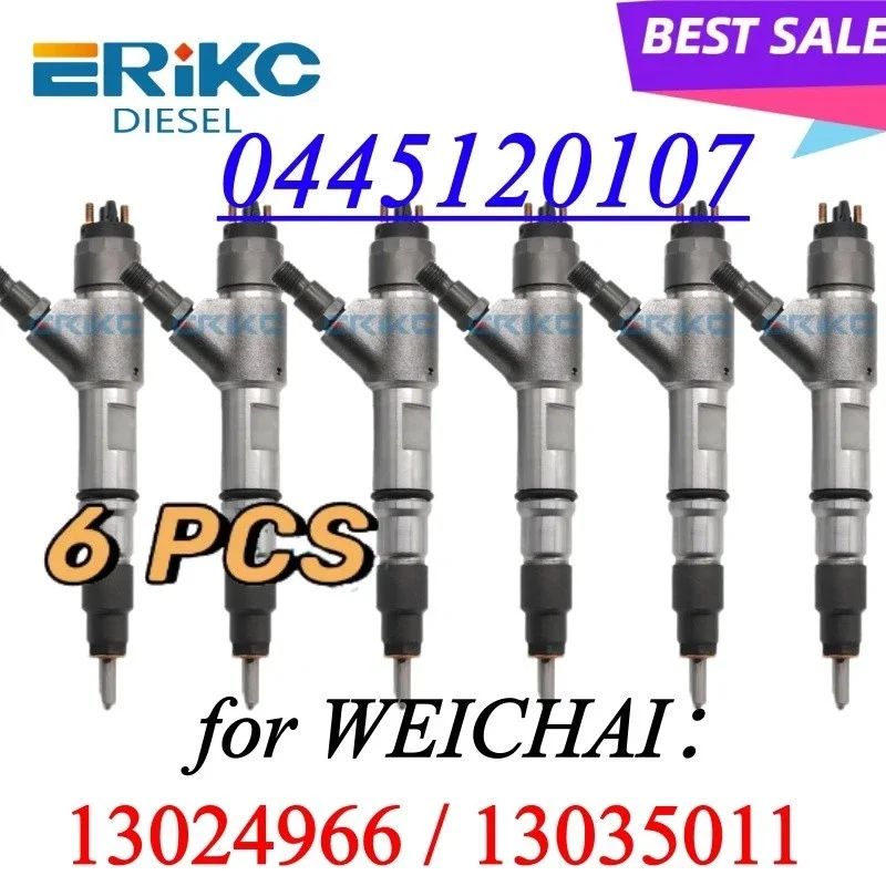 

6PC 0445120107 13035011 Diesel Fuel Injector 120 Series 0445 120 107 Engine Parts For Wechai 13024966