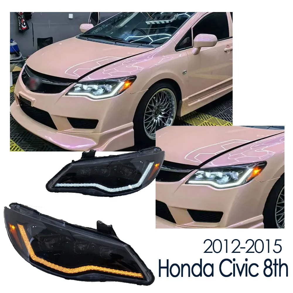 

TYPY Head Lamp For Honda Civic 8th LED Headlight 2012-2015 Headlights FD2 DRL Turn Signal High Beam Angel Eye Projector Lens