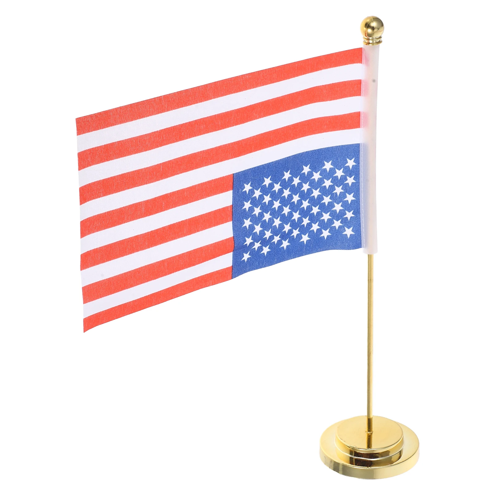 

Usa Mini Desk Flags Iron Stand Tabletop American Ornament Office Home Decor Patriotic Stable Base Desktop Country