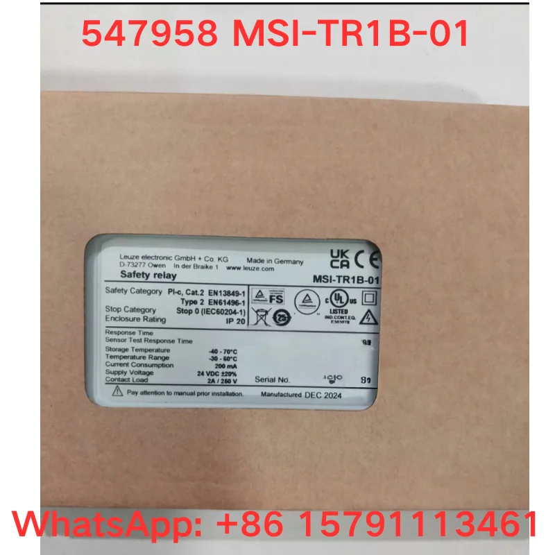 

New safety relay 547958 MSI-TR1B-01 for quick delivery