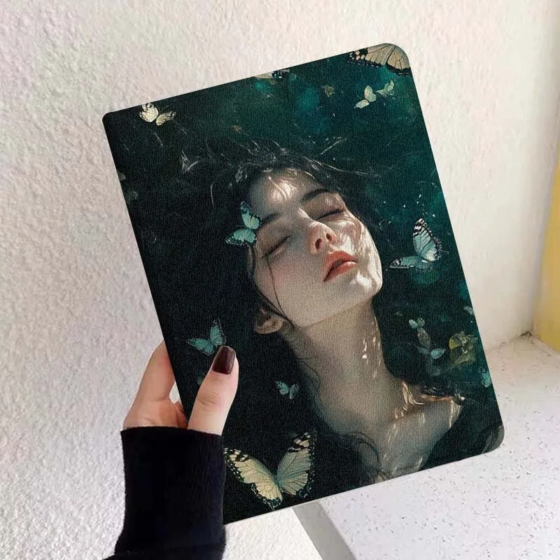 حافظة كمبيوتر لوحي فتاة فنية جميلة على شكل زهرة لهاتف Xiaoxin Lenovo Pad Tab K10 K11 M10 P12 P11 Pro GT Gen2 Plus Legion Y700 Y900 12.1