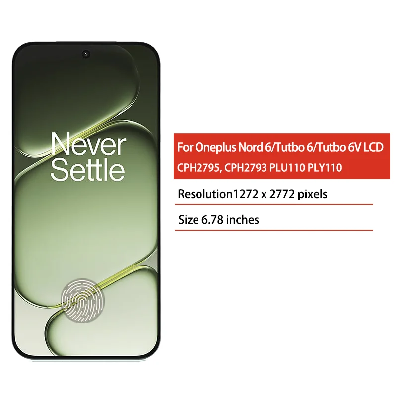 AMOLED For OnePlus Turbo 6 PLY110 PLU110 LCD 1+Turbo 6v Display Touch Panel Digitizer For OnePlus Nord 6 1+Nord6 CPH2795