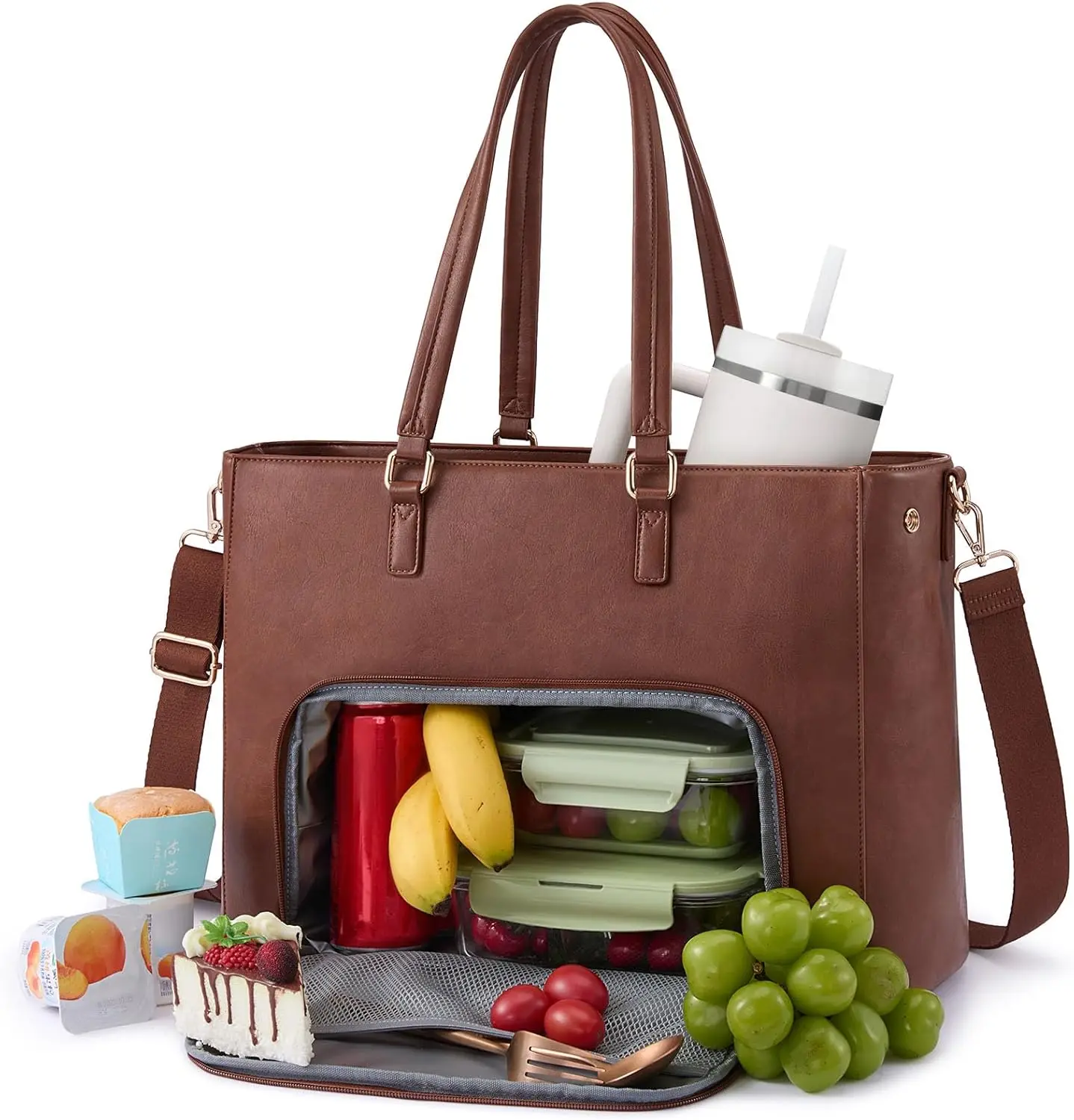 

Сумка-тоут для обедов для женщин, 3-в-1, рабочая сумка с герметичным охлаждающим отделением, сумка для ноутбука с большим отделением