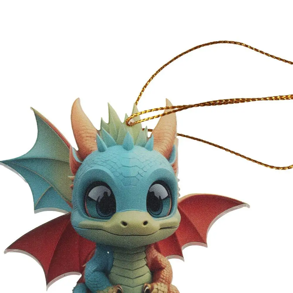 

2D Dragon Baby Hanging Ornament Acrylic Printed Pattern Christmas Tree Dragon Pendants New Year 2024 Navidad