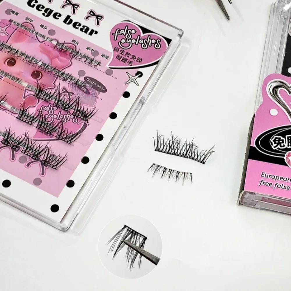 Sweet DIY Self-adhesive Lash Clusters Wispy Reusable Glue Free Fake Lashes Manga Individual Adhesive False Eyelashes Makeup