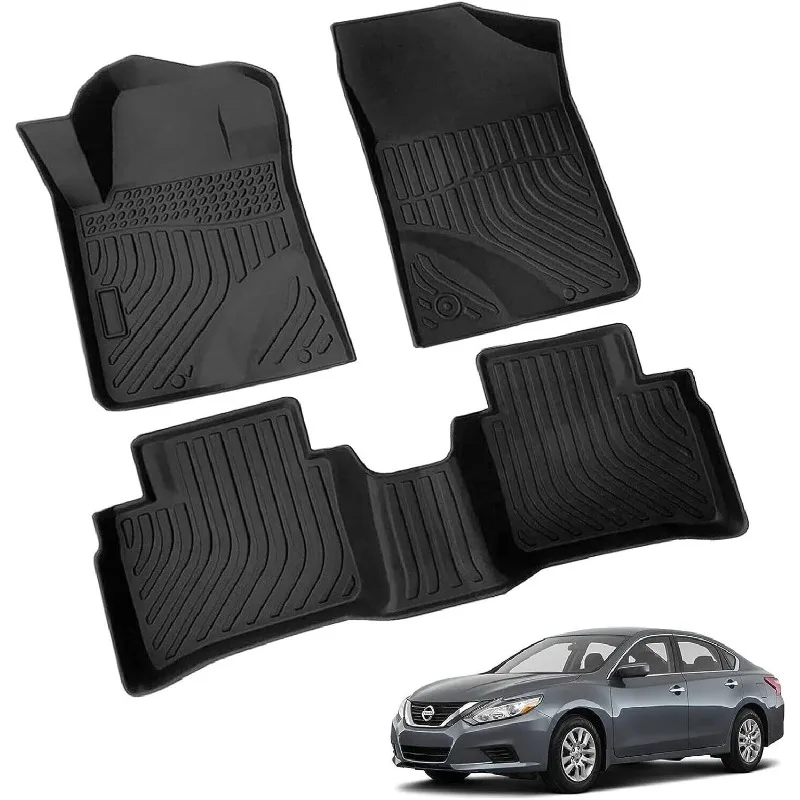 

US for 2013-2018/.2019-2024 Nissan Altima Floor Mats & Trunk Cargo Liner Set All Weather TPE Rubber Mat Black