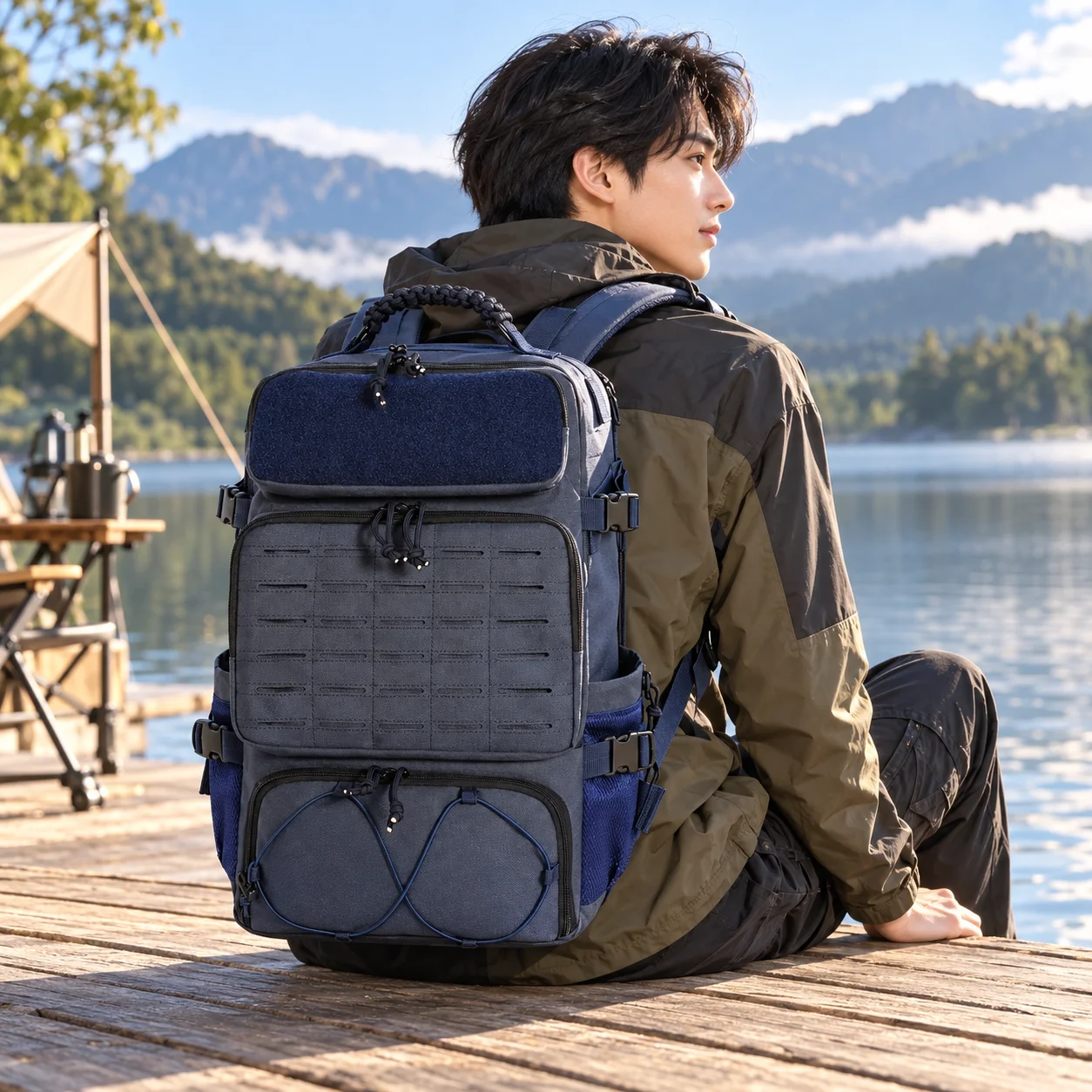 New Outdoor Camping 35L Multifunctional Backpack Durable with Molle System Outdoor Backpack Storage Bag