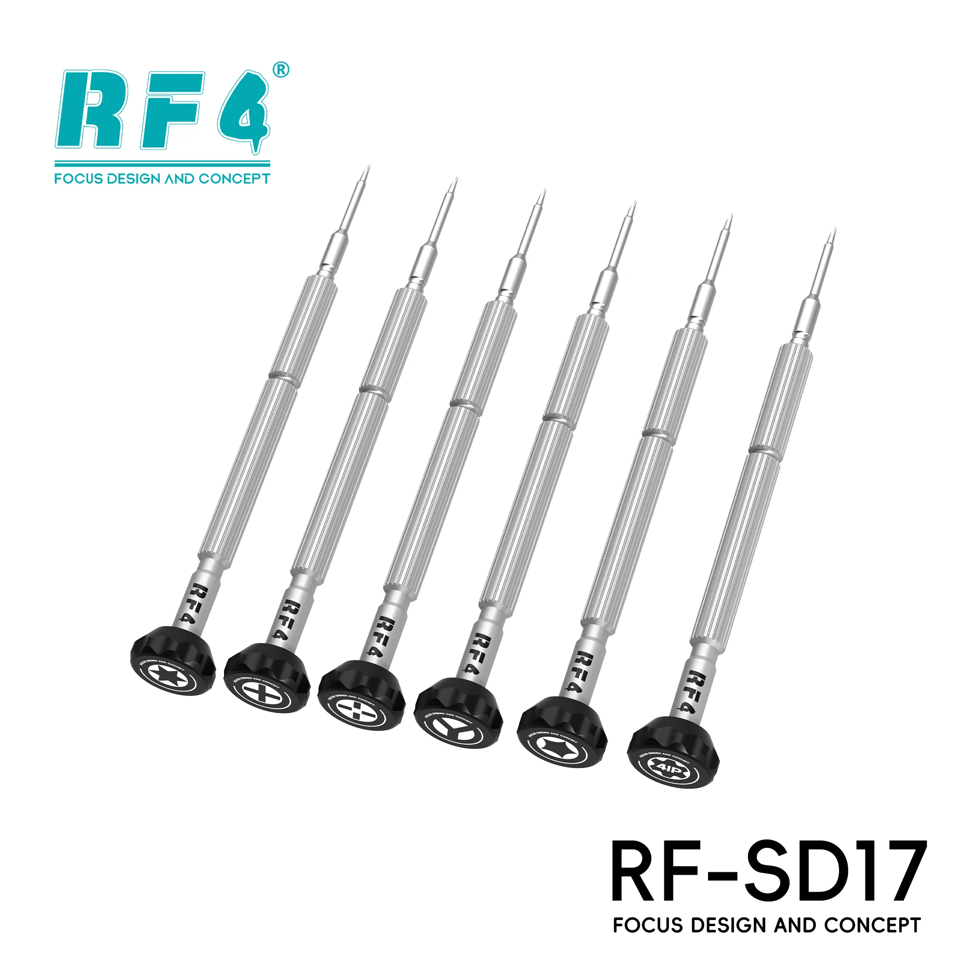RF4 high-precision screw set is suitable for repairing IP6-17 mobile phone motherboards and features an alloy anti-slip design.