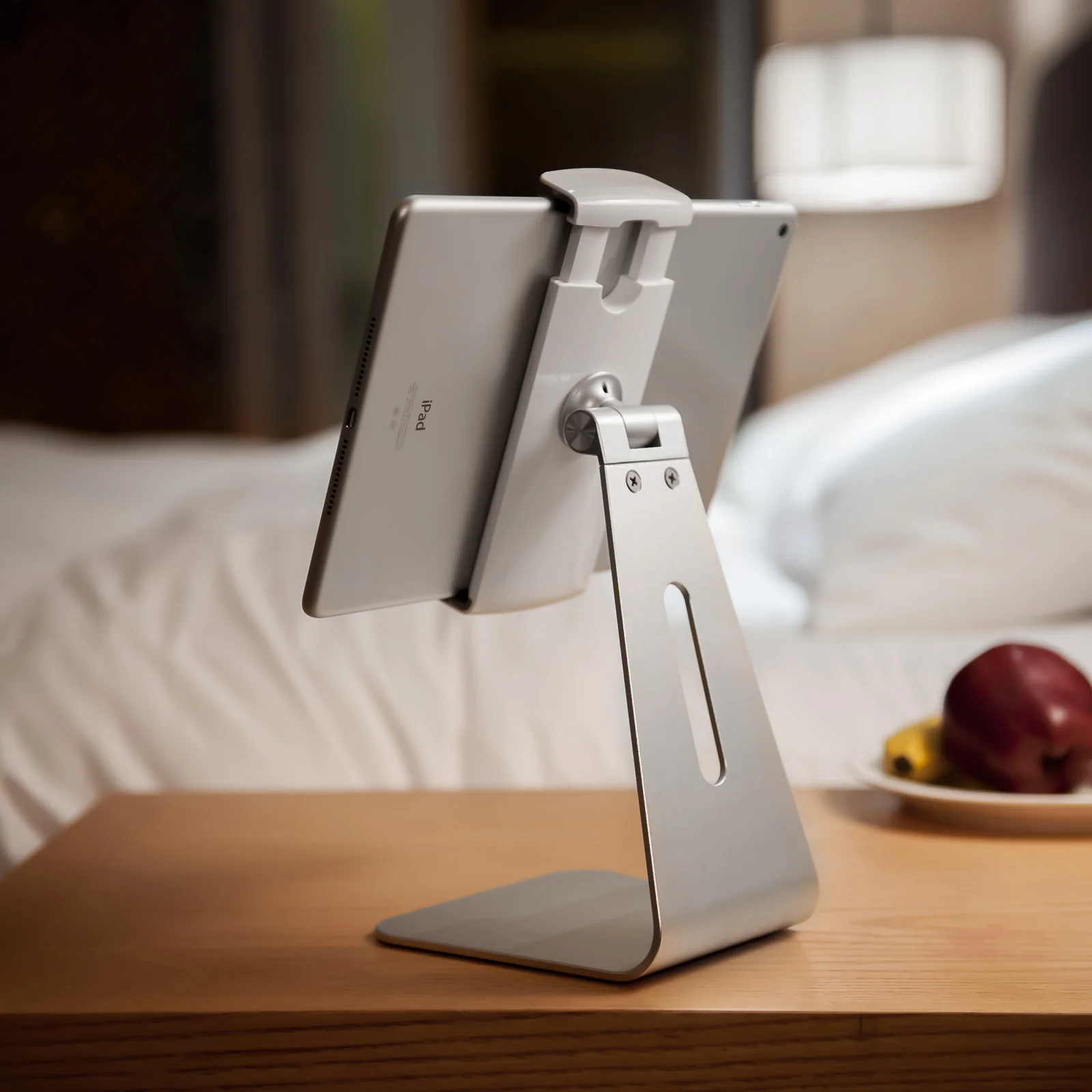 Aluminum Tablet Stand 7-13 Inch Adjustable Desktop iPad Holder 360 Degree Rotatable Metal Tablet Mount for iPad Pro Air