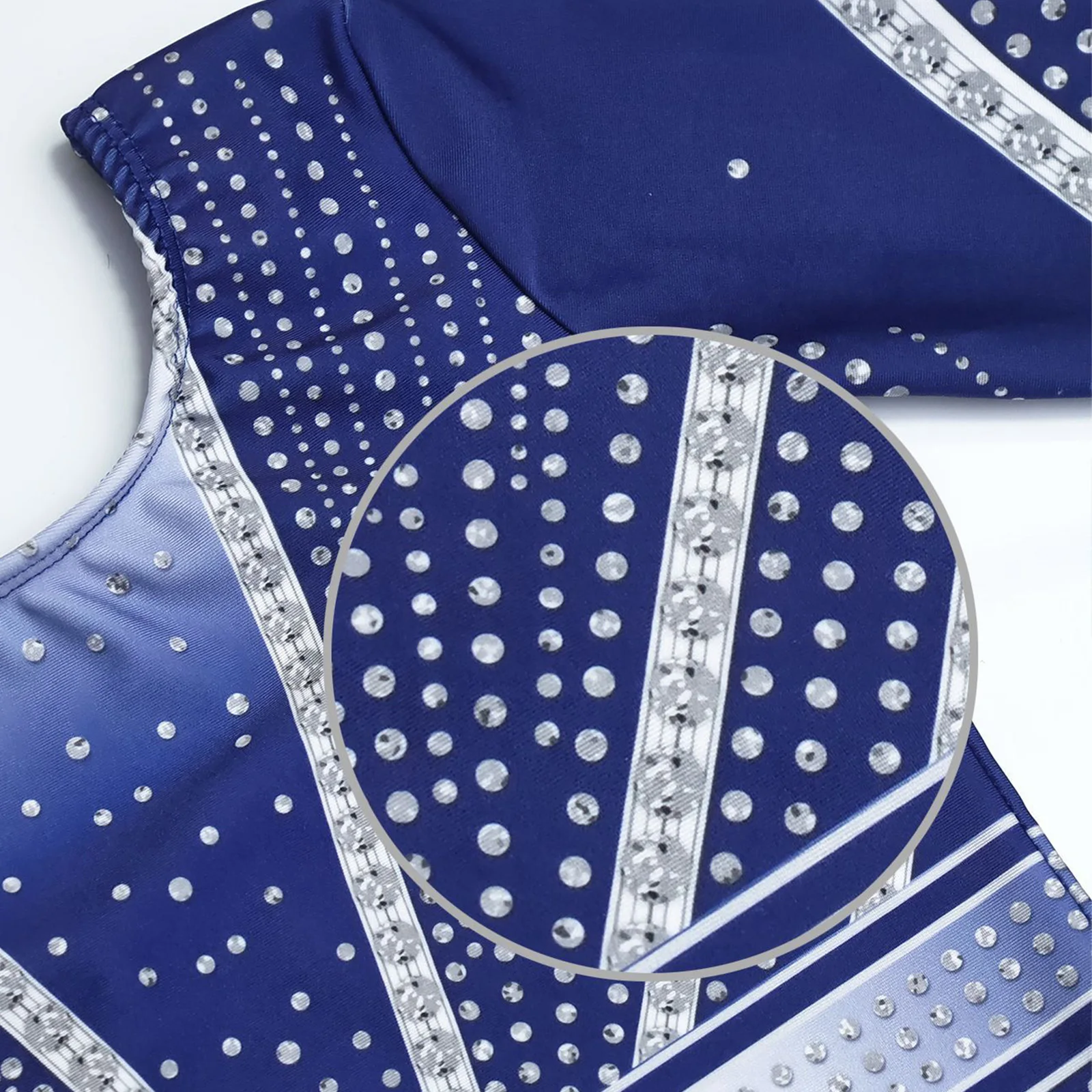 Kids Girls Gymnastics Ballet Leotard Round Neck Long Sleeve Contrast Color Bodysuit Dancewear for Dance Practice Performance