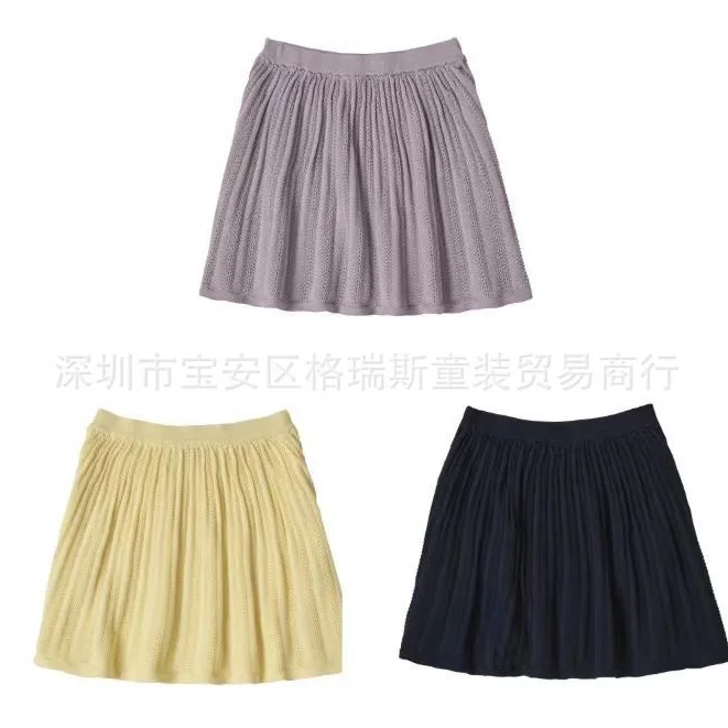 

Jenny&Dave Popular 2024 Spring/Summer New Danish Children's Wear for Girls and Babies Classic Knitted Solid Color Skirt for Chil