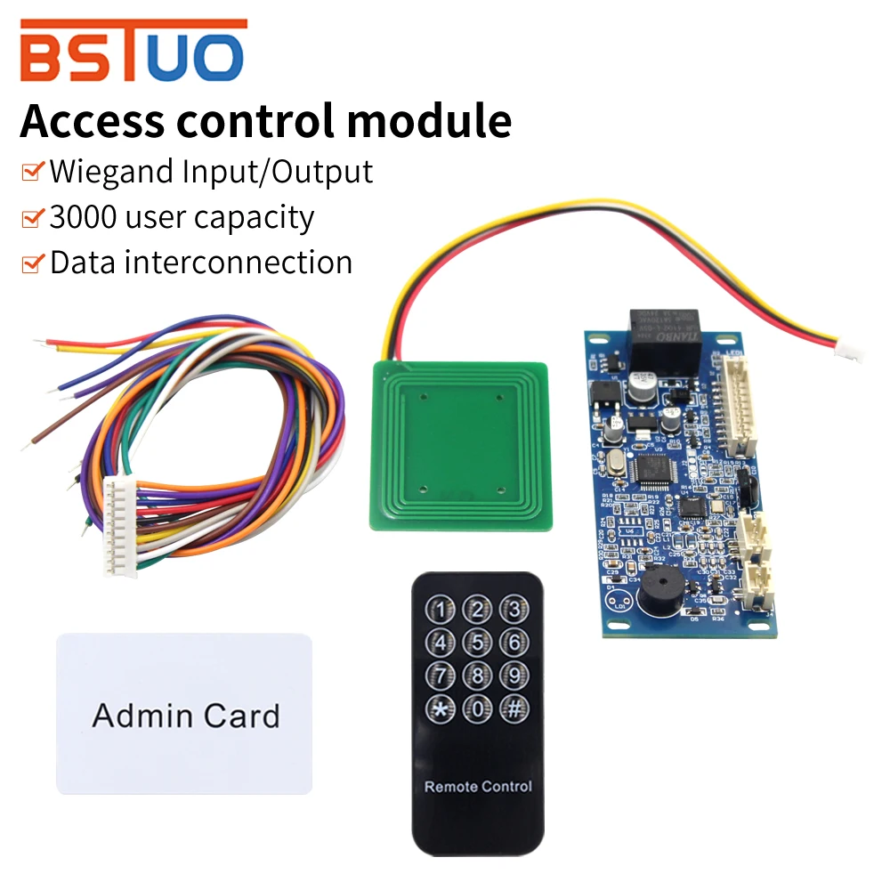 Embedded Access Controller Intercom Building Module DC 10-24V 13.56Mhz 125Khz RFID IC ID With Wg26 In out NO/NC/ COM interfaces