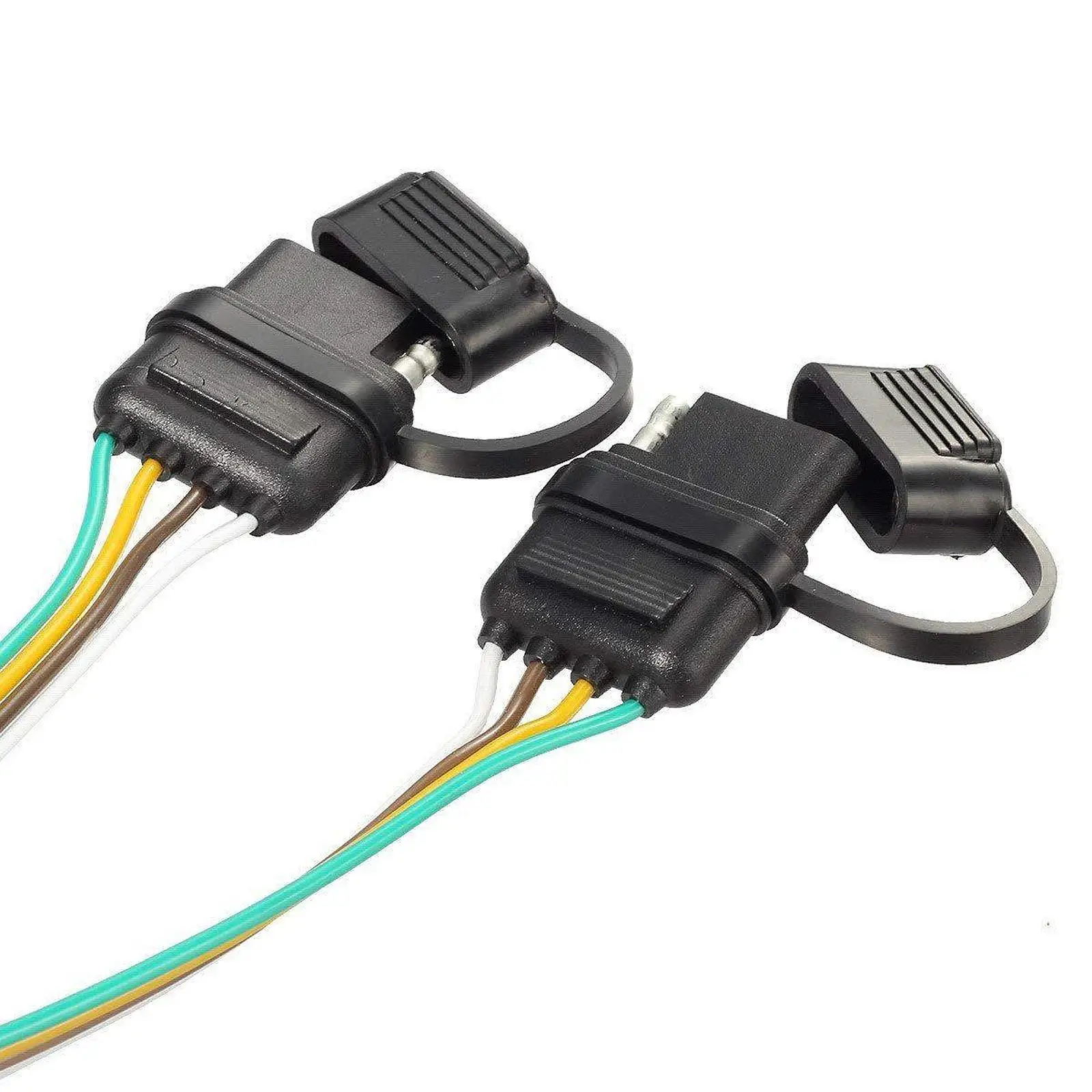 4 Way Trailer Wiring Connector Male Female Plug Extension Flat Harness Oxygen-free Copper Safe Reliable for Utility Boat RV
