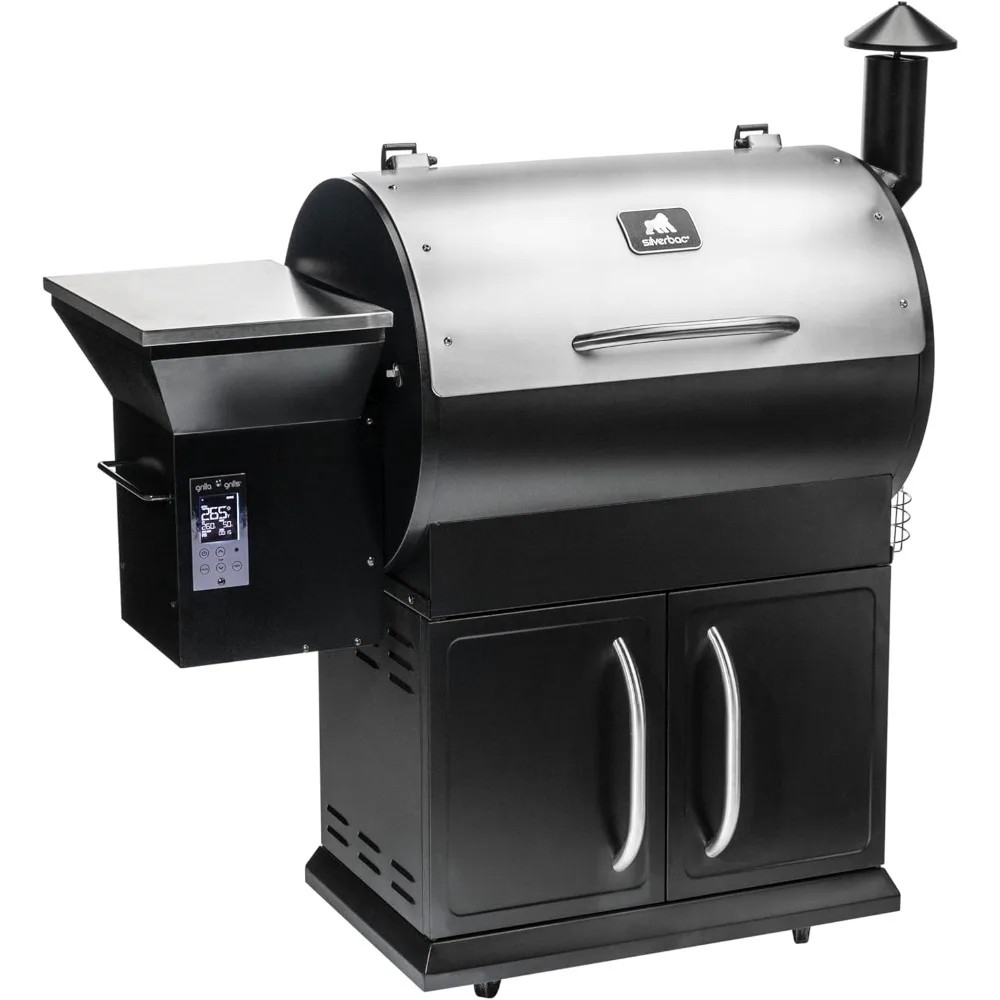 Silverbac Pellet Grill Alpha (Wifi) with Wifi Controller, Double-Walled Inner Cavity, 692 Square Inches of Grill Space