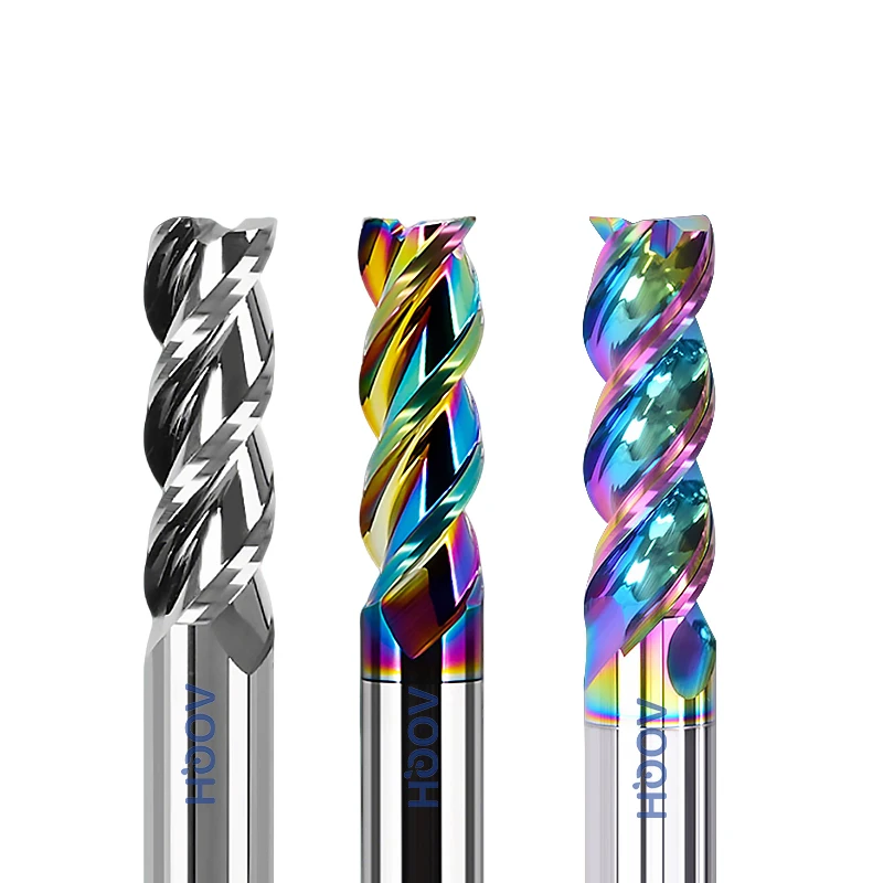 3 Nuten Aluminium-Schaftfräser 1 1,5 2 2,5 3 3,5 4 5 6 8 10 12 14 16 18 20 mm DLC-Beschichtung Schaftfräser U-Nut-Fräser Fräser