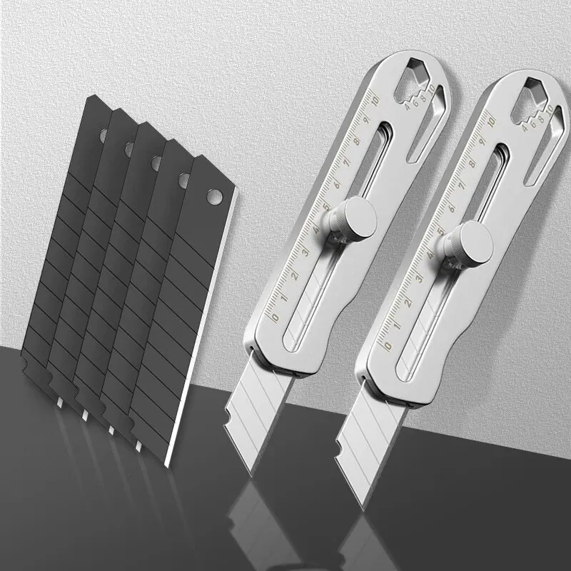 New Stainless Steel Utility Knife Steel Wallpaper Knife Holder Durable Sturdy Fast Cutting Manual Lock For Comfortable Grip