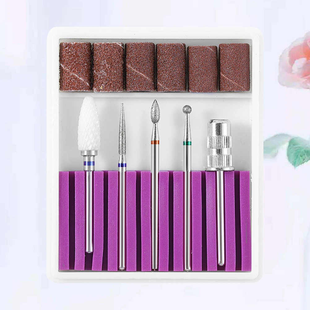 

1 Set Sturdy Tungsten Steel Nail Cuticle Drill Head Professional Manicure Drill Grinding Head Kit Polishing Tool for Home Salon
