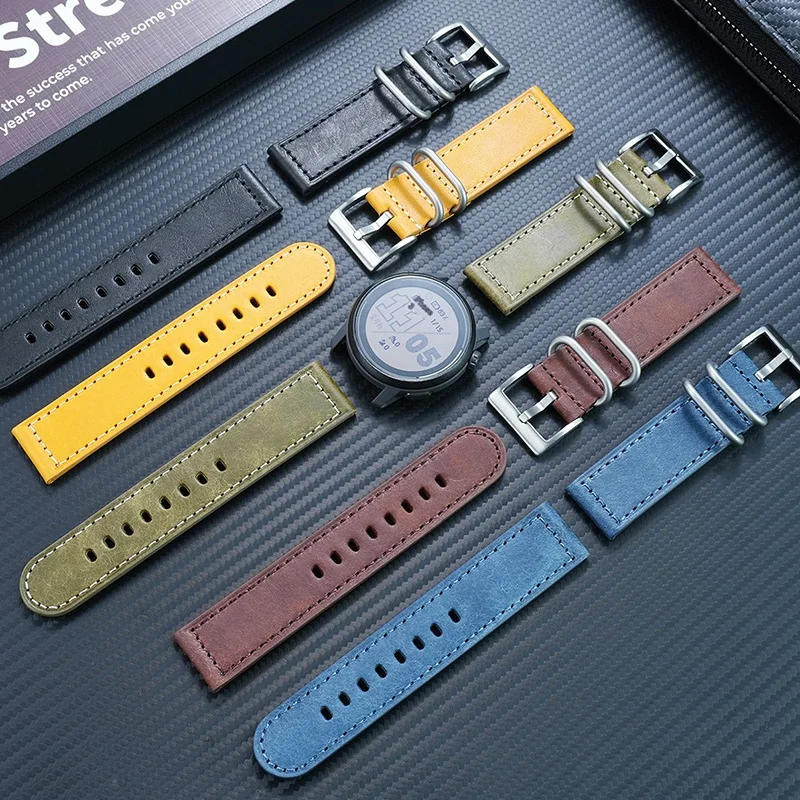 For COROS High Speed PACE4/3 Watch Strap Cowhide Leather Pace2 Apex4/2Pro Outdoor Sports Leather Quick Release Wristband 42/46mm