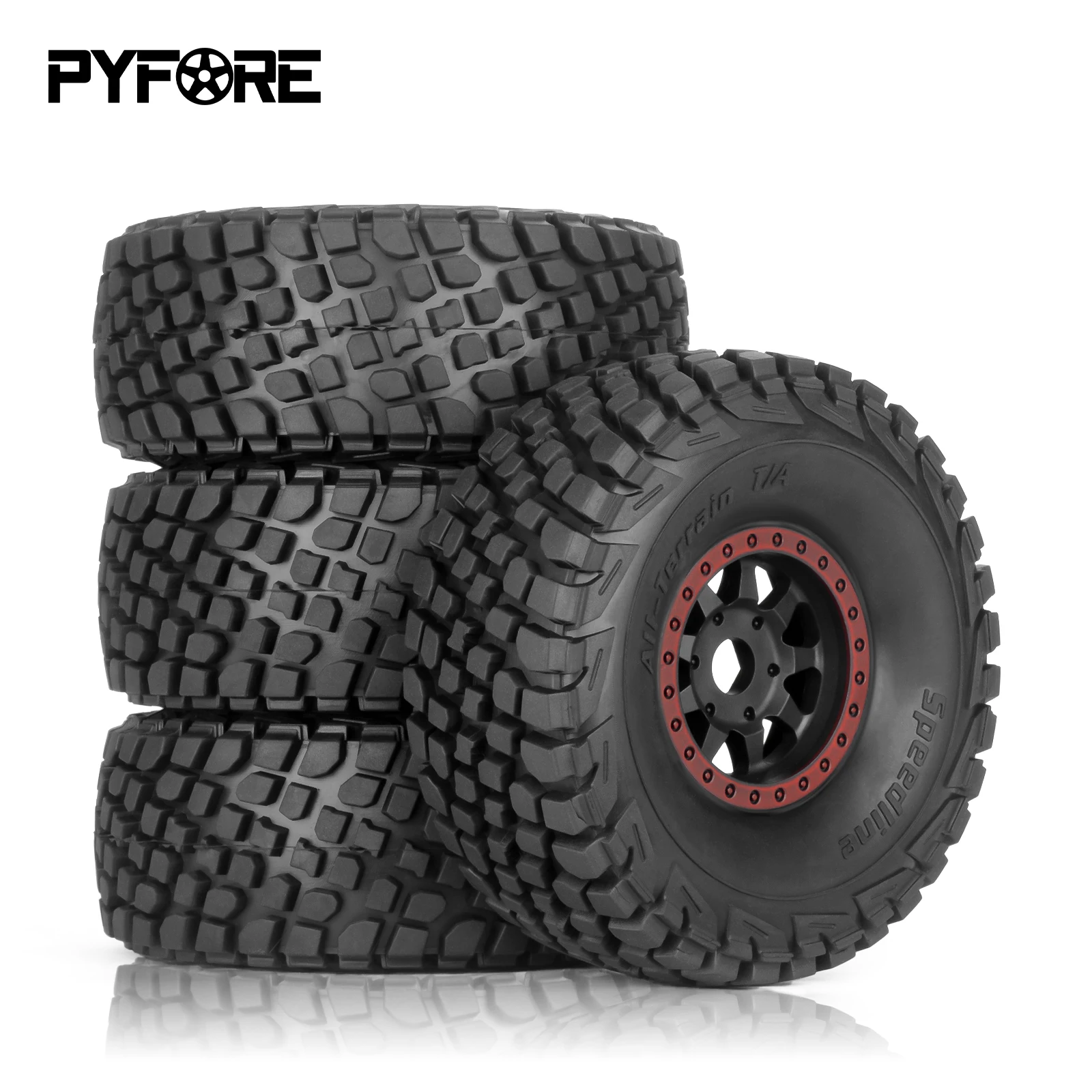 PYFORE 4PCS Off-road Tires 136X56mm Adapter 17mm for MOJAVE YK4072 YK4073 1/7 RC Model Car Desert Truck Accessories Tire 336184