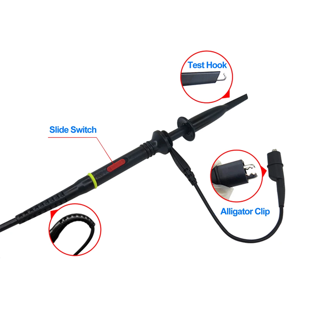 1set MCX Oscilloscope Probe MCX-B Oscilloscope Probe 60MHz 1X 10X Clip For Portable Oscilloscope Probe