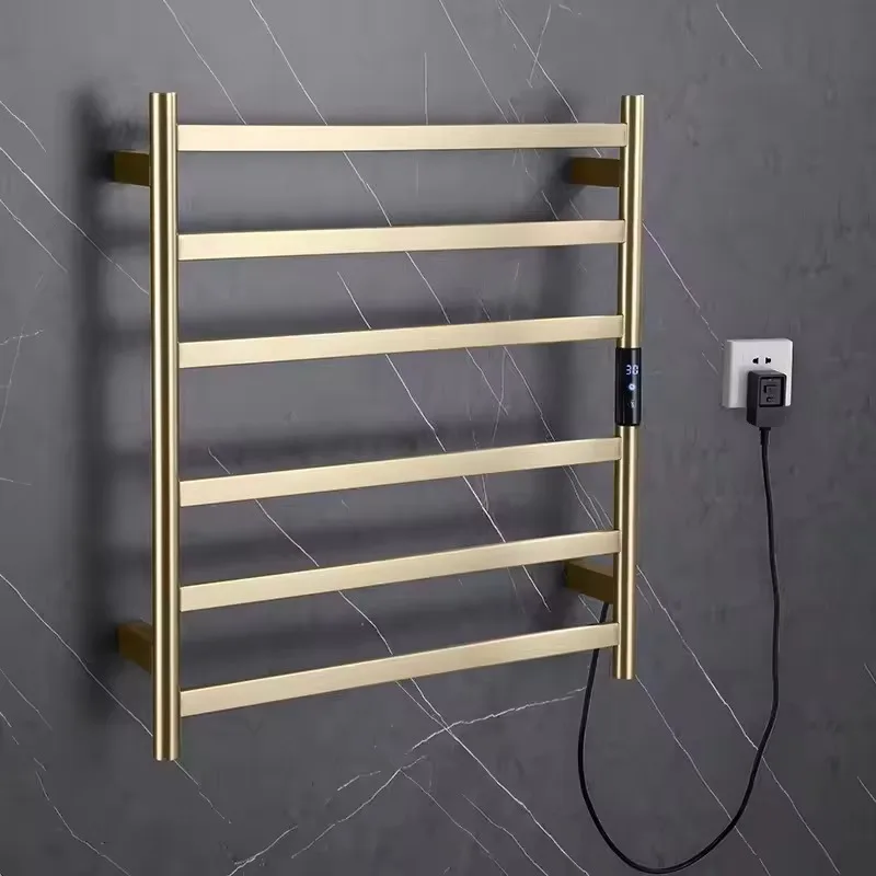 Electrical Heating Towel Warmer Dryer Wall Mounted Bathroom Towel Rail Racks With Timer Towel Heater
