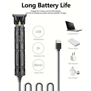 Electric professional rechargeable clipper hair for men, vintage machine, sideboard barber, cut 8 Main Sales Machine Cut Professional Hair - №4