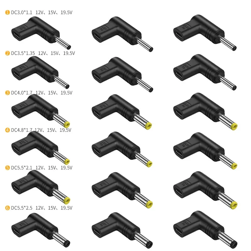 5PCS USB C PD to DC Power Connector 5V 9V 12V 19.5V Type C to DC Jack Plug Charging Adapter Converter for Router Tablet Mini Fan